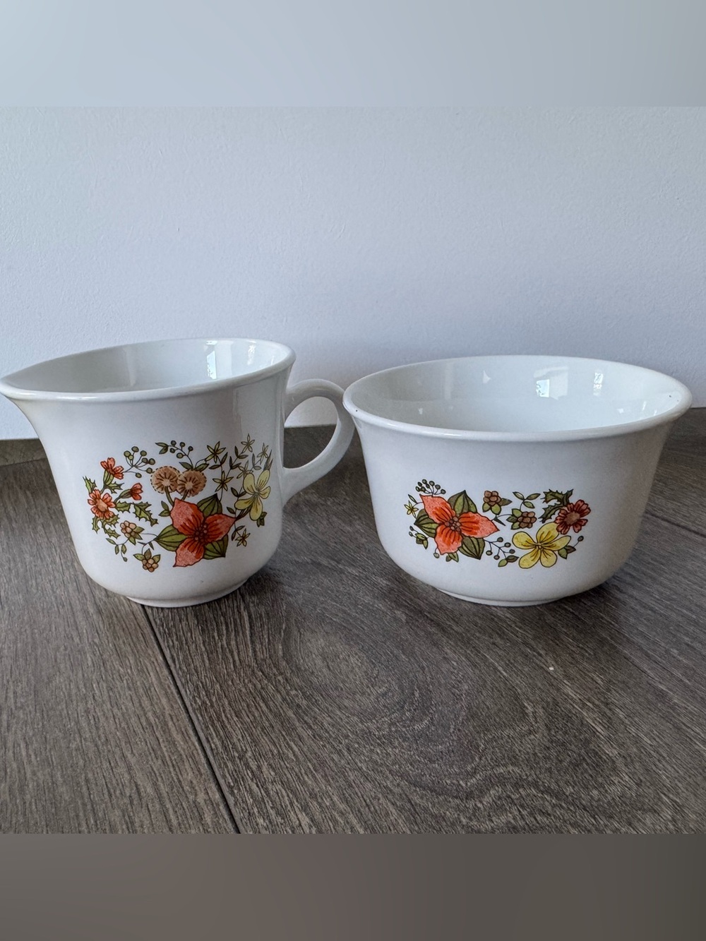 Vintage Corelle by Corning "Indian Summer" Creamer & Sugar Bowl Set